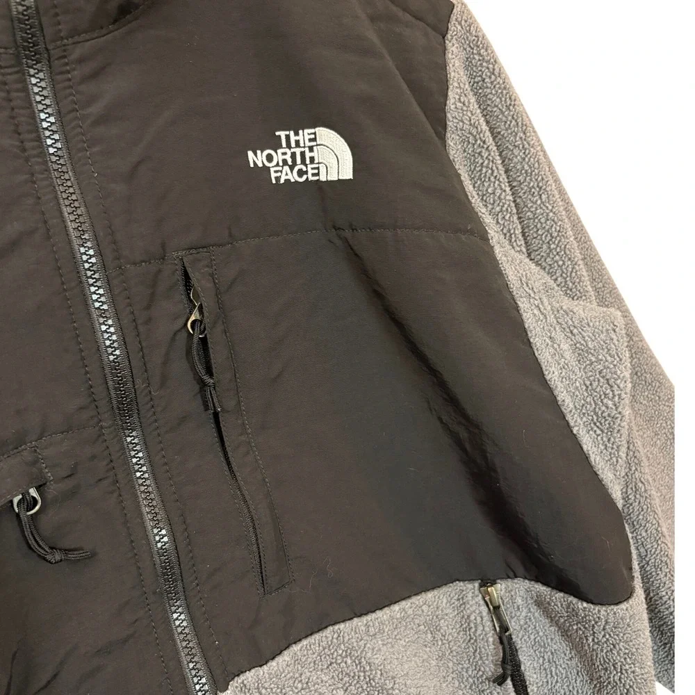 The North Face Mens Denali 2 Jacket M Black Gray Polartec Fleece Zip Up Gorpcore